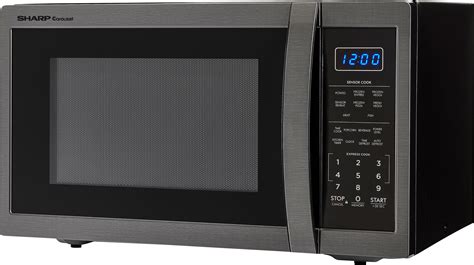 Best Buy: Sharp Carousel 1.4 Cu. Ft. Mid-Size Microwave Black Stainless ...