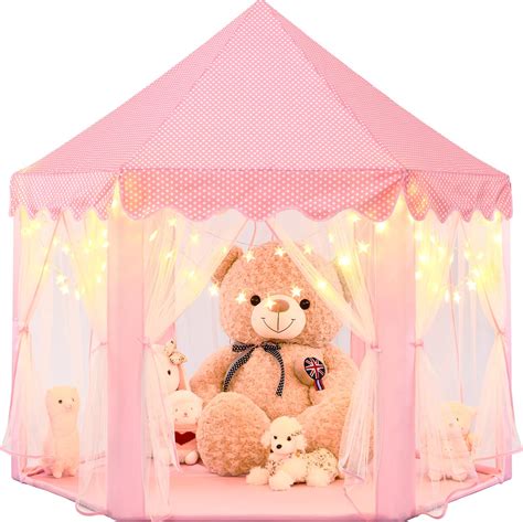 Amazon.com: EVOIONOS Princess Tent for Girls, Kids Tent Indoor, Girls Tent with Star Lights ...