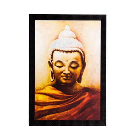 Enlightening Lord Buddha Matt Textured UV Art Painting - eCraftIndia Online