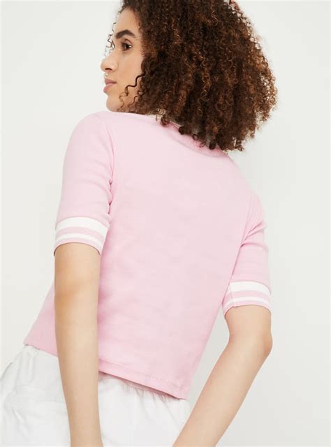 Buy Women Ribbed Athleisure Polo T-shirt Online at just Rs. 499.0 ...