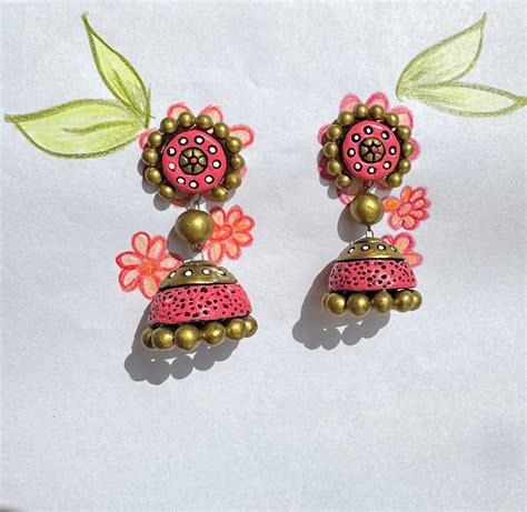 Mati ke Rang ~ Terracotta Jumkis ~ Pastel Pink – Kalakar