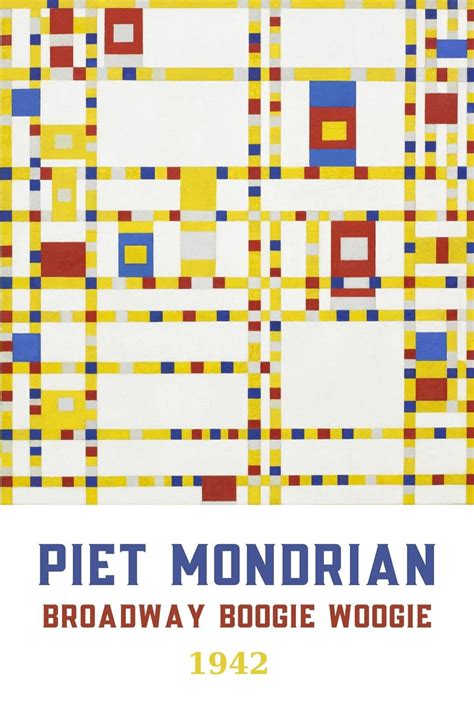 Broadway Boogie Woogie Poster Print Piet Mondrian - Framed Canvas Art