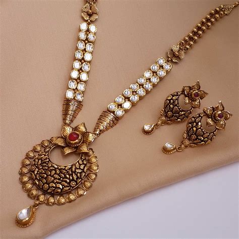 Buy Antique Gold Necklace 22 KT yellow gold (36.25 gm). | Online By ...