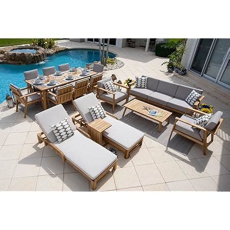 Buy Laguna 16-Piece Teak Wood Outdoor Patio Furniture Combination Set w ...