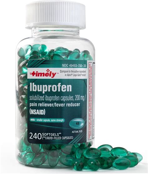 Amazon.com: Timely Ibuprofen 200mg - 240 Liquid Mini Softgels ...