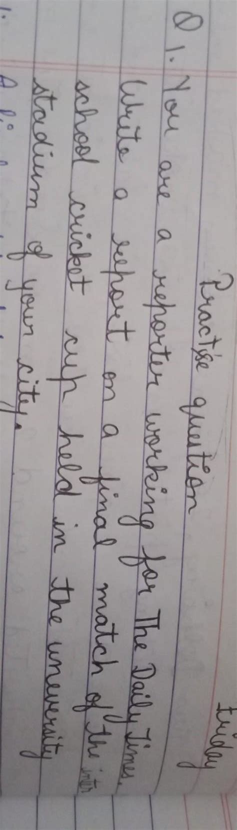 answer this question newspaper reportof class 7th - Brainly.in