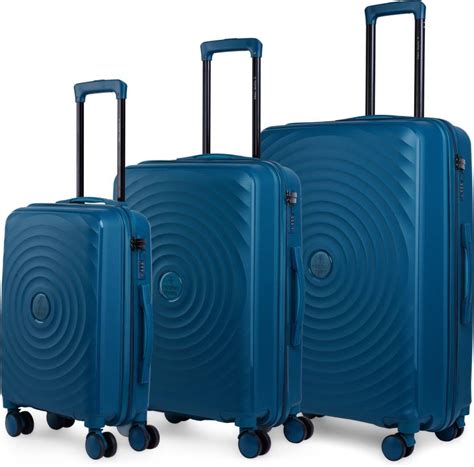 NASHER MILES Goa Hard-sided Polypropylene Luggage Set of 3 Trolley Bags ...