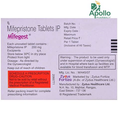 Mifegest Tablet 1's Price, Uses, Side Effects, Composition - Apollo ...