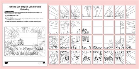 👉 Spanish: National Day of Spain Collaborative Colouring - KS2