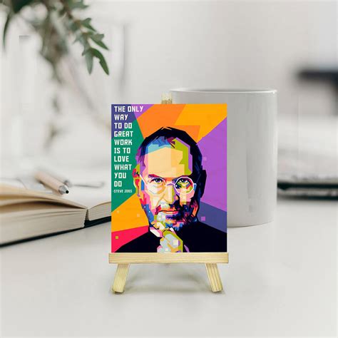 Steve Jobs Wooden Print With Easel Stand– Bigsmall.in