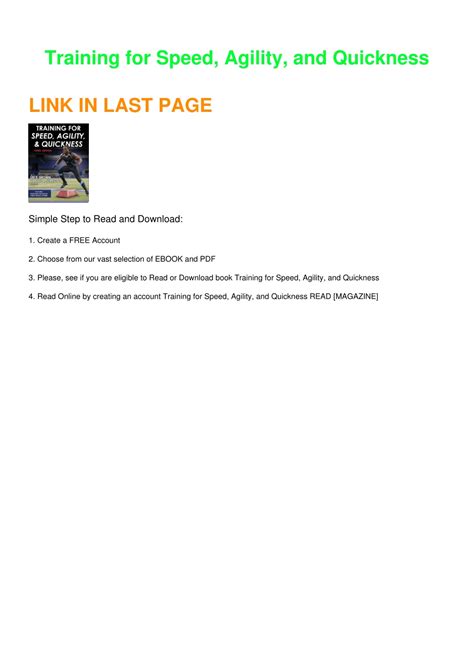 Speed And Agility Training