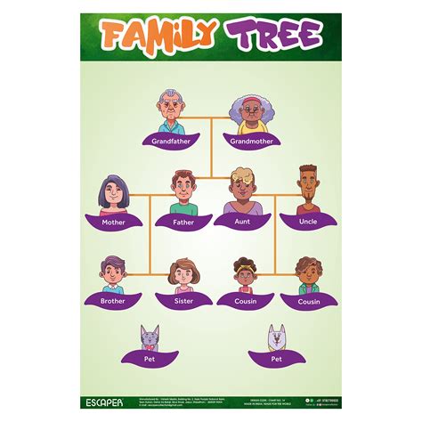 Buy ESCAPER Family Tree Chart for Kids learning (11.5 x 17.5 inches ...