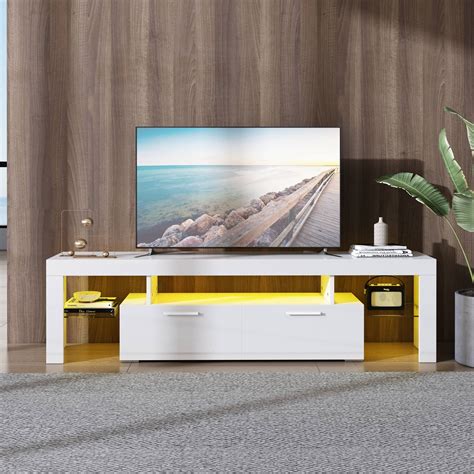 White TV Stand for 70 Inch TV, Modern High Glossy TV India | Ubuy