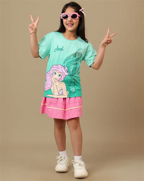 Disney Princess Printed Relaxed Fit Tshirt For Girls – Kidsville