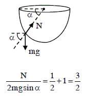 A ball is released from rest from point P of a smooth semi-spherical ...