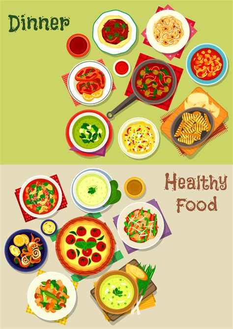 矢量美食菜肴图片-创意矢量健康美食元素插图设计素材-高清图片-摄影照片-寻图免费打包下载