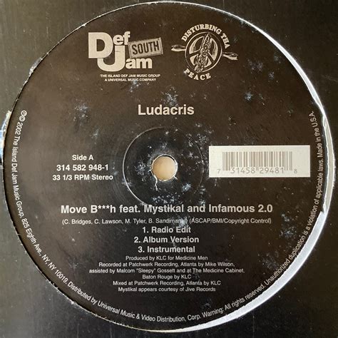 【Used / 12"】 LUDACRIS / Move B***h | AgriTribeMusic - NEW / Used ...