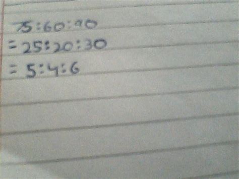 How we can simplify 75:60:90? - Brainly.in