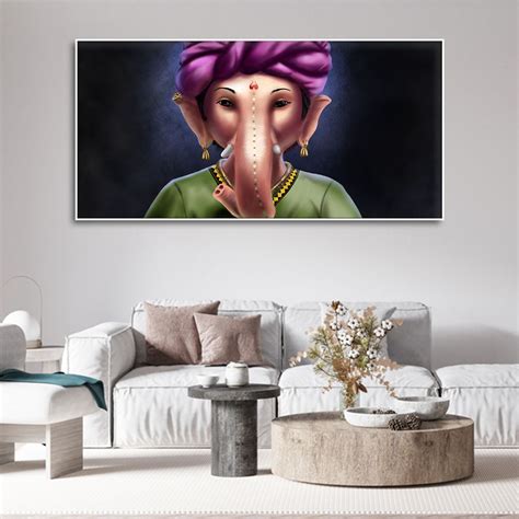 Portrait of Lord Ganesha Canvas Wall Painting – Vibecrafts