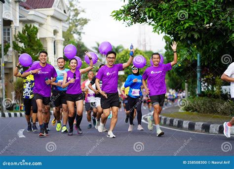 Marathon Race in Magelang Indonesia, People Set Foot on City Roads a ...