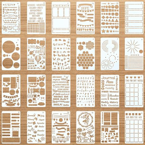 Ivana's 24 Pieces Productivity Stencil Journal Stencil Plastic Planner ...