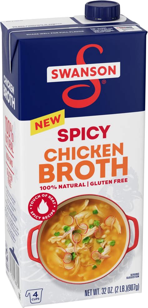 Amazon.com : Swanson 100% Natural Unsalted Chicken Broth, 32 oz Carton ...