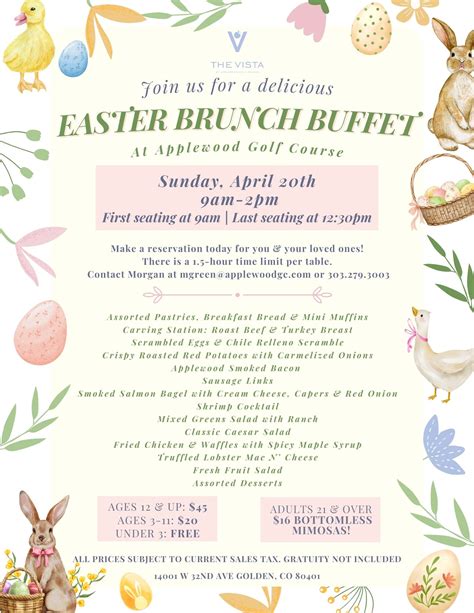 Easter Brunch – Applewood Golf Course