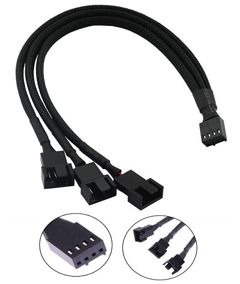 DAHSHA 4 Pin PWM Splitter Cable Female to 3/4 Pin Adapter Sleeved ...
