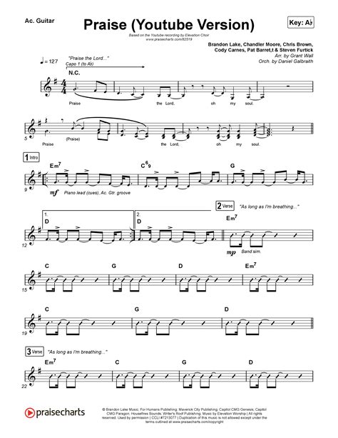 Praise Acoustic Guitar Sheet Music PDF (Elevation Worship / Elevation ...