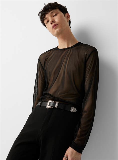 Le 31 - Men's Monochrome Mesh T-Shirt in Black, Size XS | Mesh t shirt ...