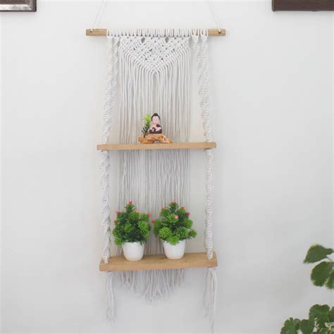 Patiofy Macrame Wall Hanging Shelf, Macrame Thread Wall Hanging Shelf ...