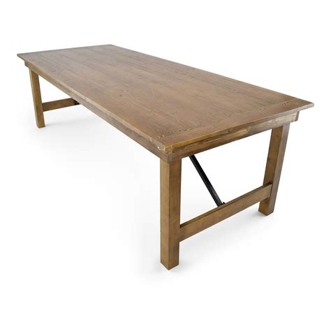 Buy EventStable Solid Pine Wood Folding Farm Table - 8' x 40 ...