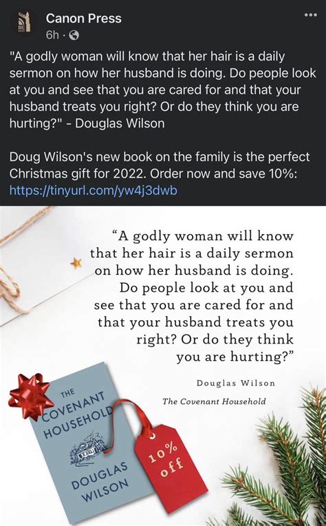 Quote from Doug Wilson that comes from one of his books : r/televangelists