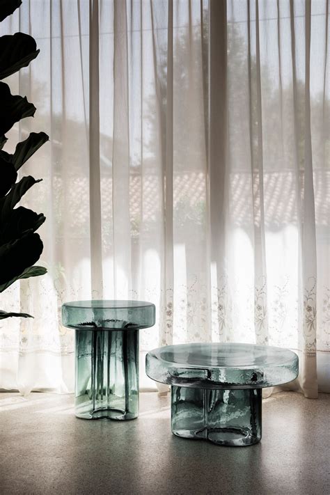 Sculptural coffee tables made from hand-blown Murano glass ...