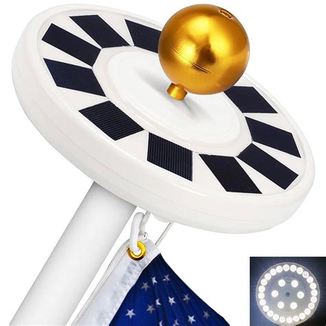 Sunnytech Led Solar Powered Flag Pole Flagpole Light | Shelly Lighting