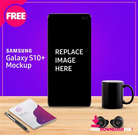 Samsung Galaxy S10+ Mockup PSD Free Template | FreedownloadPSD.com