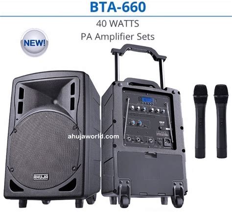 Ahuja BTA 660 Portable speaker with Bluetooth,USB,Recording and 2 wire ...