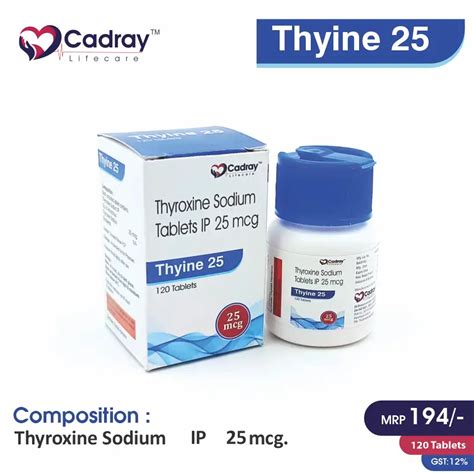 Thyroxine (levothyroxine) 25 mcg Thyine 25