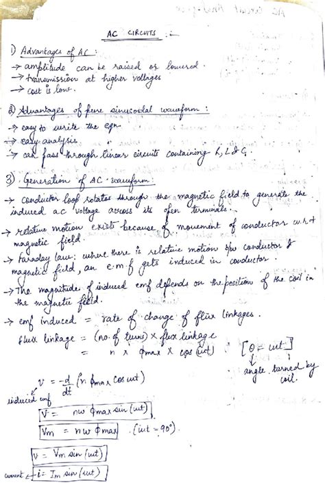 AC - Notes: Advantages, Waveform Generation, and Circuit Analysis - Studocu