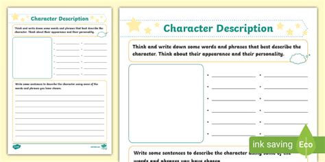 Character Description Writing Template