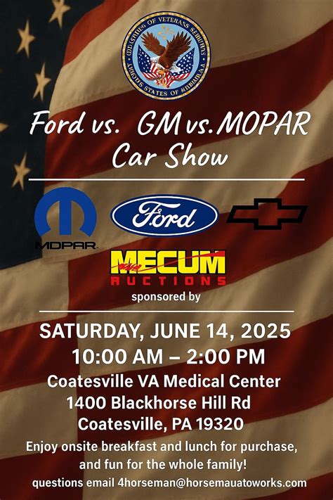 Dept. of Veterans Affairs Ford vs. GM vs. MOPAR Flag Day Car ...