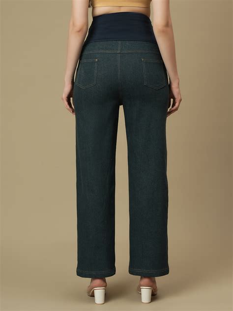 Buy Maternity Green Wide-leg Jeans