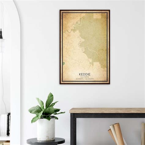 Vintage Keddie California Map Poster, Keddie CA City Road Wall Art Print - Custom Maps & Posters