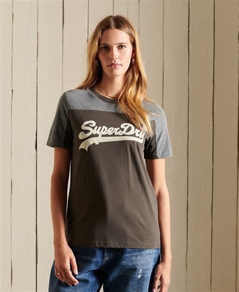 VINTAGE LOGO AMERICAN CLASSIC COLOURBLOCK WOMEN'S BLACK T-SHIRT