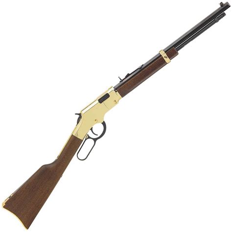 Henry Golden Boy Compact Polished Brass/Blued Lever Action Rifle - 22 ...