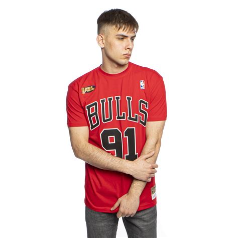 T-shirt Mitchell & Ness Chicago Bulls # 91 Dennis Rodman Name & Number ...