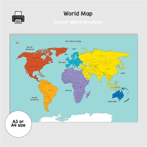 Free free printable world map without names, Download Free free ...