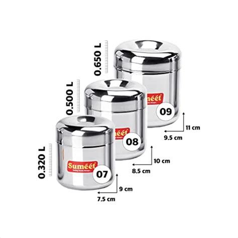 Sumeet Stainless Steel Vertical Utility Canisters/Ubha Dabba – Sumeet ...