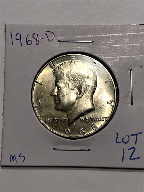 1968 D Silver Kennedy Half Dollar in MS High Grade