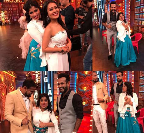 Juhi Chawla and Tabu pose with the cast of the popular show ...